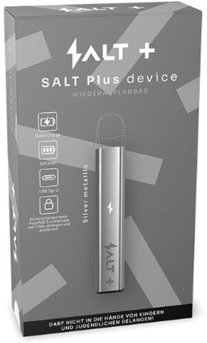 Salt Plus Device-Kit Silver Metallic Akkuträger Salt Plus Device-Kit Silver Metallic Akkuträger