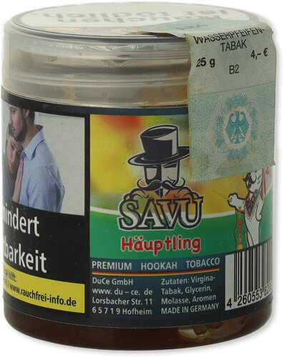 Savu Häuptling 25g Shisha Tabak