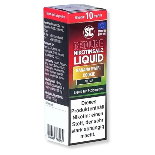 SC Red Line Nikotinsalz Liquid Banana Swirl Cookie 10mg SC Red Line Nikotinsalz Liquid Banana Swirl Cookie 10mg