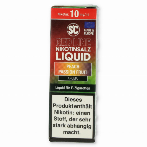 SC Red Line Nikotinsalz Liquid Peach Passion Fruit 10mg SC Red Line Nikotinsalz Liquid Peach Passion Fruit 10mg