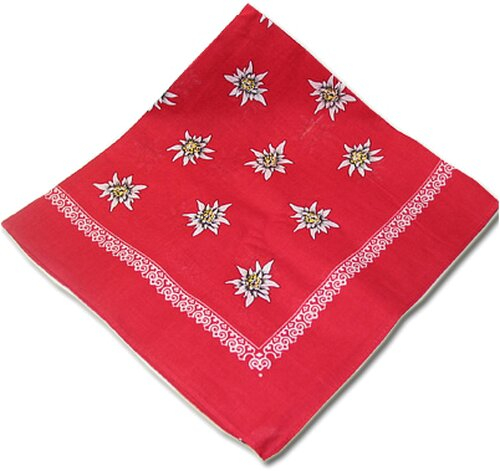 Schnupftuch Edelweiß Rot