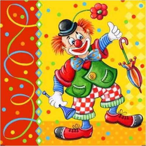 Serviette Clown Karneval Serviette Clown Karneval