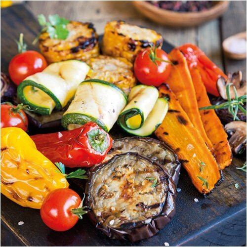 Serviette mit gegrilltem Gemüse - Veggie Grill