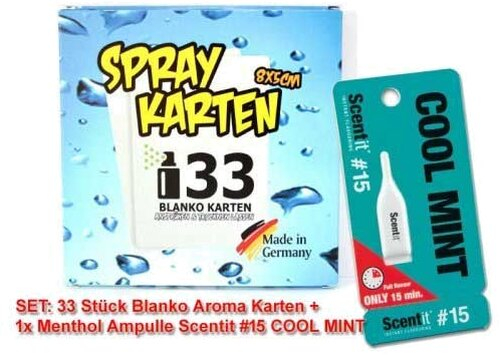 Set Blanko Aromakarte + Menthol Ampulle Scentit Cool Mint 1,5ml Set Blanko Aromakarte + Menthol Ampulle Scentit Cool Mint 1,5ml