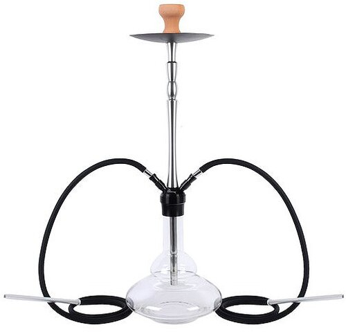 Shark Shisha Ajax 2er, chrome, 70cm, Silikon-Schläuche 