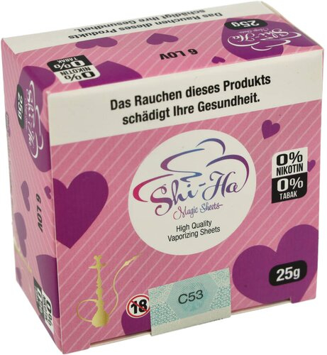 Shi-Ha Magic Sheets High Quality Vaporizing Sheets 6 LOV 0% Nikotin 0% Tabak 25g Shi-Ha Magic Sheets High Quality Vaporizing Sheets 6 LOV 0% Nikotin 0% Tabak 25g