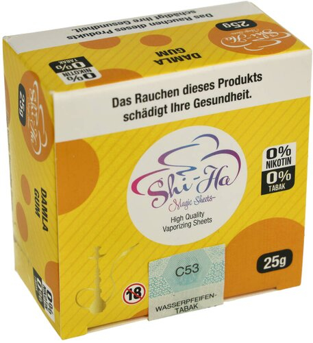Shi-Ha Magic Sheets High Quality Vaporizing Sheets DAMLA GUM 0% Nikotin 0% Tabak 25g