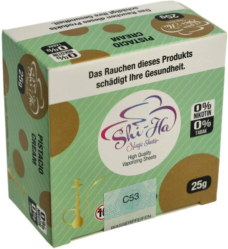 Shi-Ha Magic Sheets High Quality Vaporizing Sheets PISTACIO CREAM 0% Nikotin 0% Tabak 25g