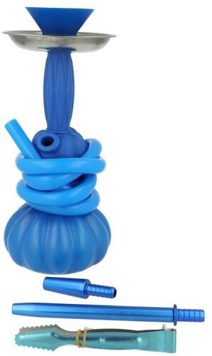 Sili blau Wasserpfeife mit 1 Anschluss 24 cm