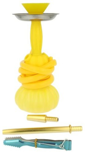 Sili gelb Wasserpfeife mit 1 Anschluss 24 cm