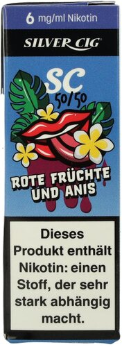 Silver Cig Liquid SC 50/50 Rote Früchte und Anis 6mg Silver Cig Liquid SC 50/50 Rote Früchte und Anis 6mg