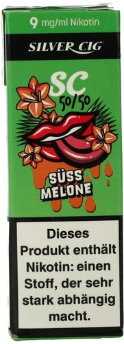 Silver Cig Liquid SC 50/50 Süss Melone 9mg Silver Cig Liquid SC 50/50 Süss Melone 9mg
