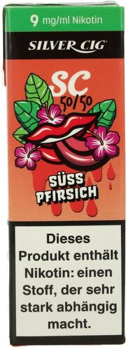 Silver Cig Liquid SC 50/50 Süss Pfirsich 9mg Silver Cig Liquid SC 50/50 Süss Pfirsich 9mg