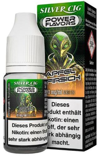 Silver Cig Power Flavors Apfel Pirsich Liquid 10mg