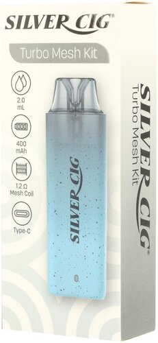 Silver Cig Turbo Mesh Kit Blue 400mAh Silver Cig Turbo Mesh Kit Blue 400mAh
