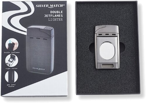 Silver Match Double Jetflame Feuerzeug Gunmetall Silver Match Double Jetflame Feuerzeug Gunmetall