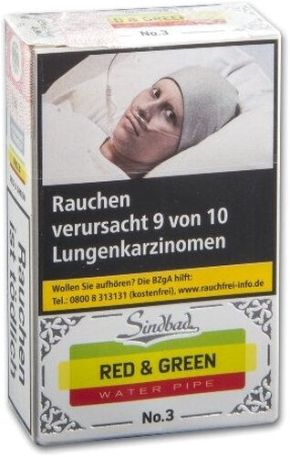 Sindbad Shisha Tabak Red & Green No 3 Doppel-Apfel 50g Päckchen Sindbad Shisha Tabak Red & Green No 3 Doppel-Apfel 50g Päckchen