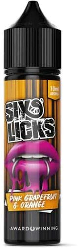 Six Licks Aroma Pink Grapefruit & Orange 10ml Six Licks Aroma Pink Grapefruit & Orange 10ml