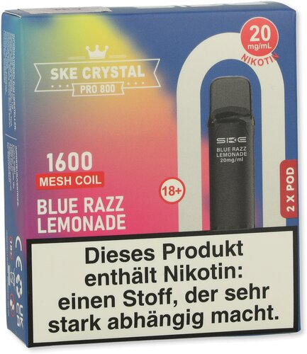 SKE Crystal Pro 800 Pods Blue Razz Lemonade 2x2ml 20mg
