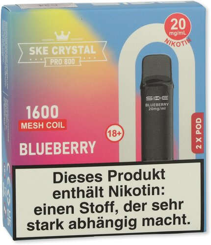 SKE Crystal Pro 800 Pods Blueberry 2x2ml 20mg