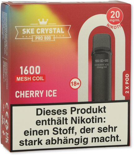 SKE Crystal Pro 800 Pods Cherry Ice 2x2ml 20mg