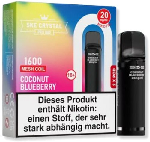 SKE Crystal Pro 800 Pods Coconut Blueberry 2x2ml 20mg