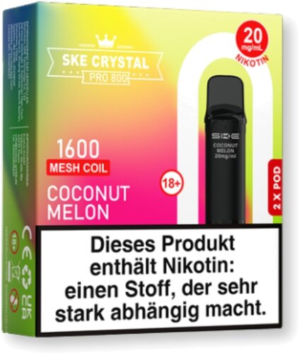 SKE Crystal Pro 800 Pods Coconut Melon 2x2ml 20mg