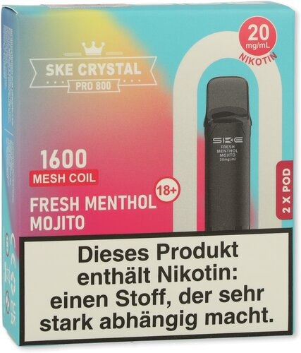 SKE Crystal Pro 800 Pods Fresh Menthol Mojito 2x2ml 20mg