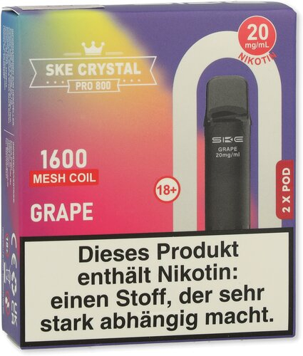 SKE Crystal Pro 800 Pods Grape 2x2ml 20mg
