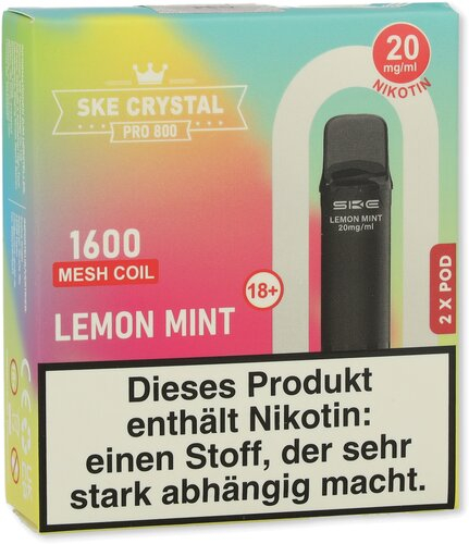 SKE Crystal Pro 800 Pods Lemon Mint 2x2ml 20mg