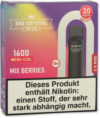 SKE Crystal Pro 800 Pods Mix Berries 2x2ml 20mg