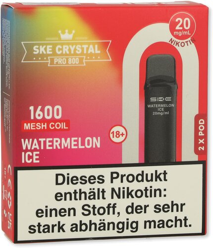 SKE Crystal Pro 800 Pods Watermelon Ice 2x2ml 20mg