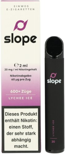 SLOPE Einweg E-Zigarette Lychee Ice ca. 600 Züge 20mg