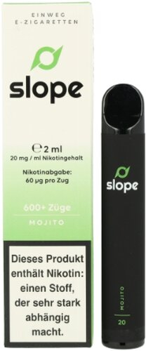 SLOPE Einweg E-Zigarette Mojito ca. 600 Züge 20mg