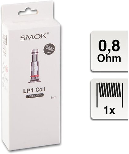 Smok E-Clearomizercoil 1 DC MTL 0.8 Ohm 5 Stück Smok E-Clearomizercoil 1 DC MTL 0.8 Ohm 5 Stück