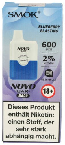 Smok Novo Bar B600 Blueberry Blasting Einweg E-Zigarette 20mg