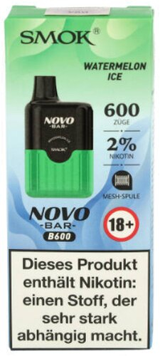 Smok Novo Bar B600 Watermelon Ice Einweg E-Zigarette 20mg
