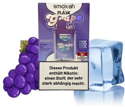 Smokah x Flask Pocket Einweg E-Zigarette Grape Ice 20mg Smokah x Flask Pocket Einweg E-Zigarette Grape Ice 20mg