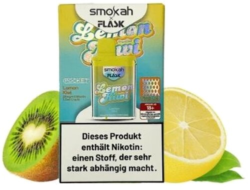 Smokah x Flask Pocket Einweg E-Zigarette Lemon Kiwi 20mg