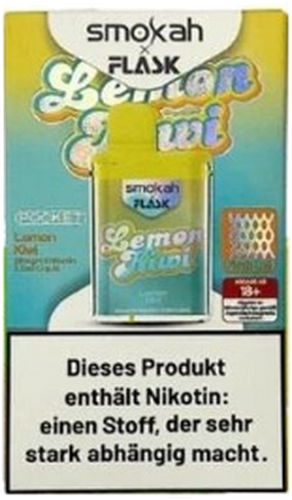 Smokah x Flask Pocket Einweg E-Zigarette Lemon Kiwi 20mg