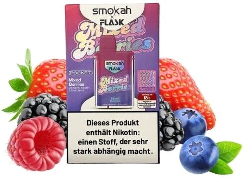 Smokah x Flask Pocket Einweg E-Zigarette Mixed Berries 20mg Smokah x Flask Pocket Einweg E-Zigarette Mixed Berries 20mg