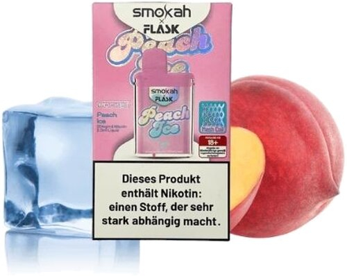 Smokah x Flask Pocket Einweg E-Zigarette Peach Ice 20mg