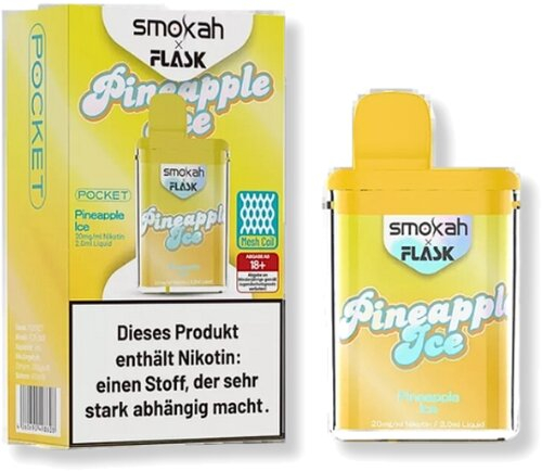 Smokah x Flask Pocket Einweg E-Zigarette Pineapple Ice 20mg Smokah x Flask Pocket Einweg E-Zigarette Pineapple Ice 20mg