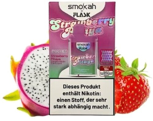 Smokah x Flask Pocket Einweg E-Zigarette Strawberry Pitaya 20mg