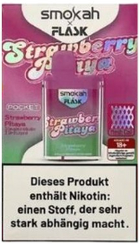 Smokah x Flask Pocket Einweg E-Zigarette Strawberry Pitaya 20mg