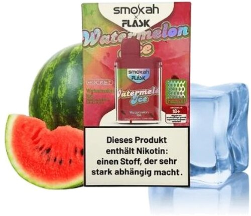 Smokah x Flask Pocket Einweg E-Zigarette Watermelon Ice 20mg Smokah x Flask Pocket Einweg E-Zigarette Watermelon Ice 20mg