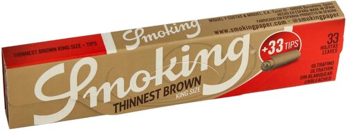 Smoking Thinnest Brown King Size + Tips