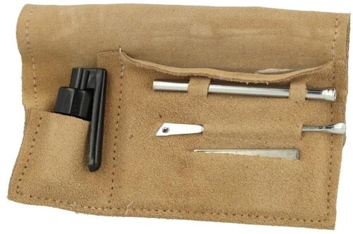 Snuff Set Chrom Finish Large Hellbraun Snuff Set Chrom Finish Large Hellbraun