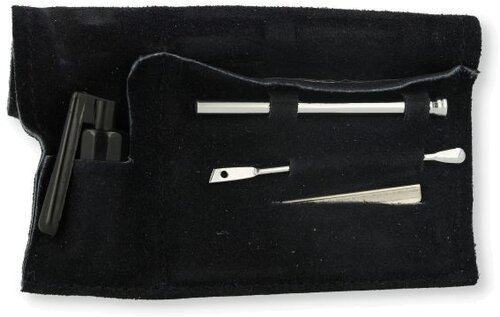 Snuff Set Chrom Finish Large Schwarz Snuff Set Chrom Finish Large Schwarz