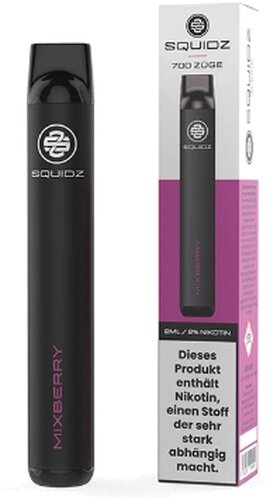 SQUIDZ 700 Einweg E-Shisha E-Zigarette Mixberry 20 mg Nikotin SQUIDZ 700 Einweg E-Shisha E-Zigarette Mixberry 20 mg Nikotin